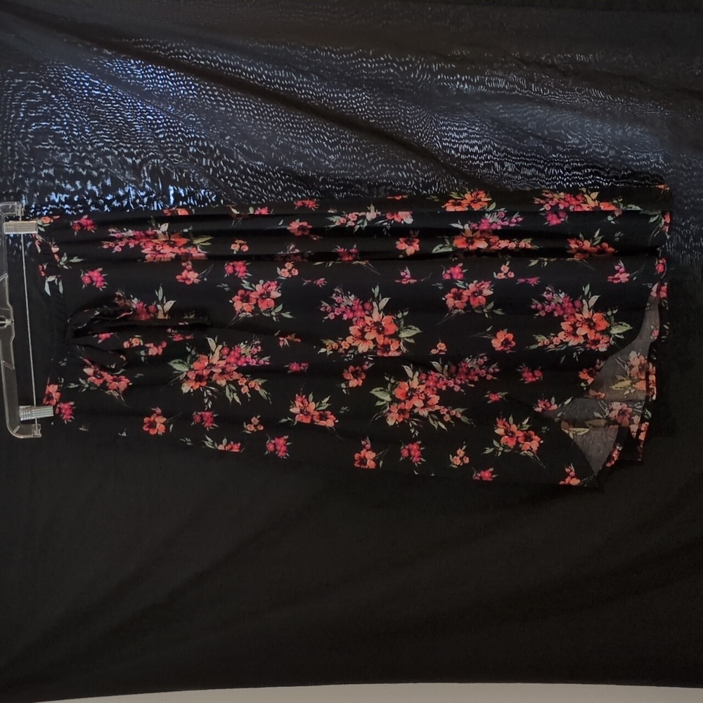 Floral Black Skirt